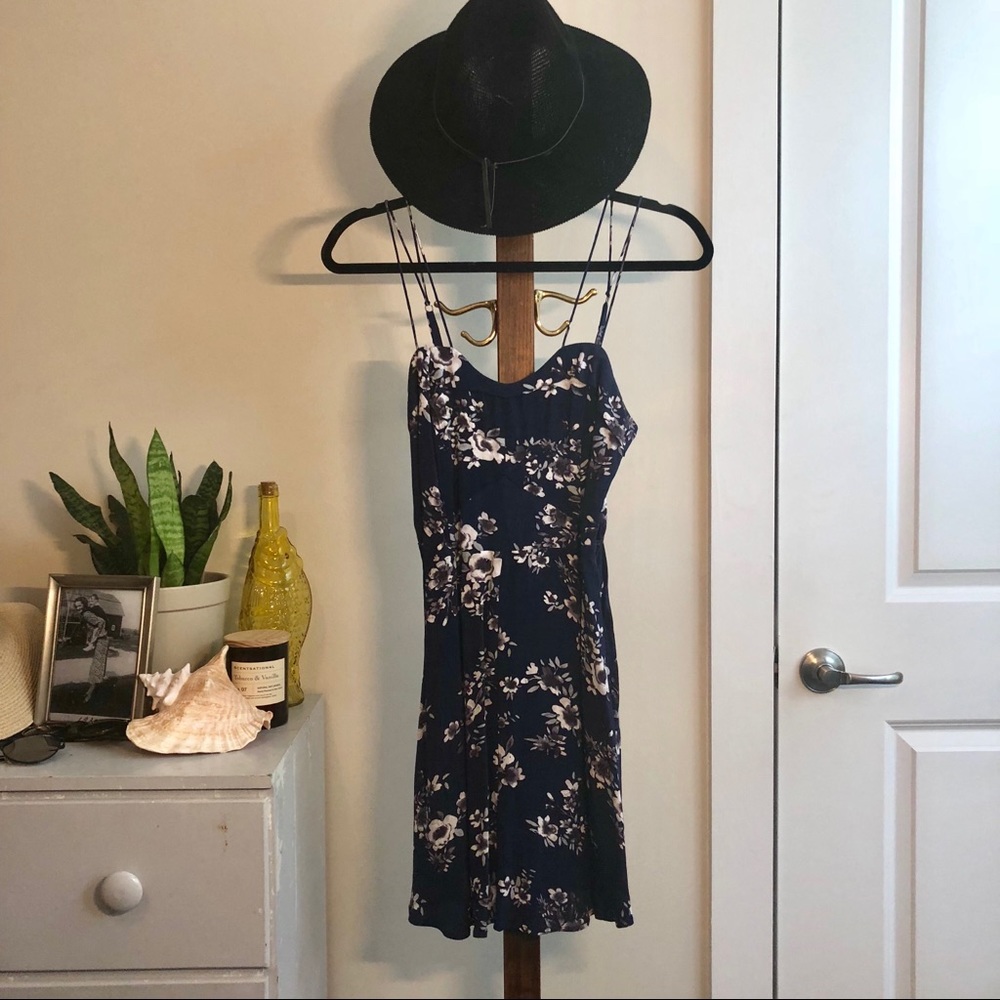 KimichiBlue Navy Floral Mini Dress